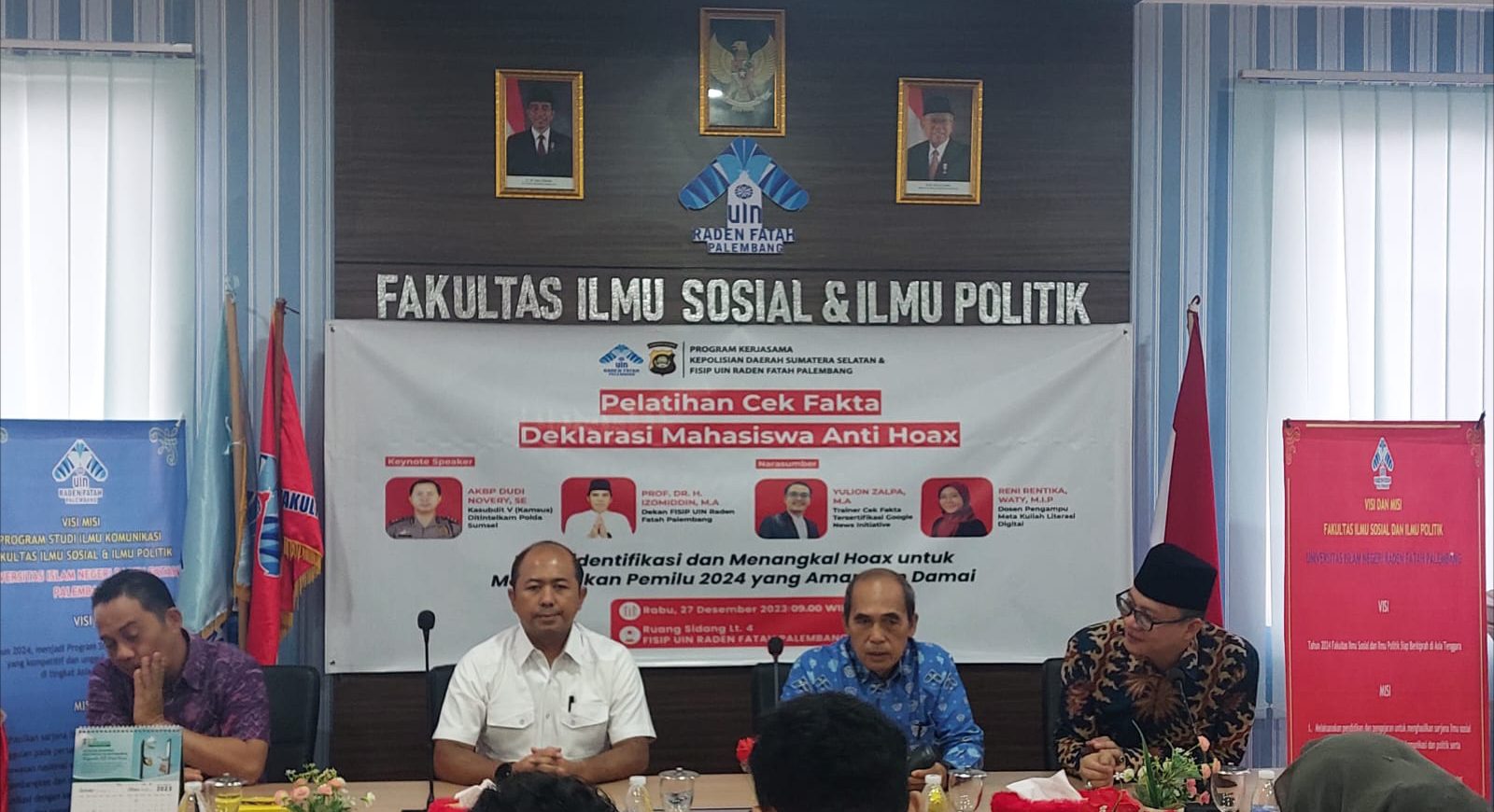 Deklarasi Anti Hoax, Mahasiswa UIN Raden Fatah Palembang Gandeng Polda Sumsel 