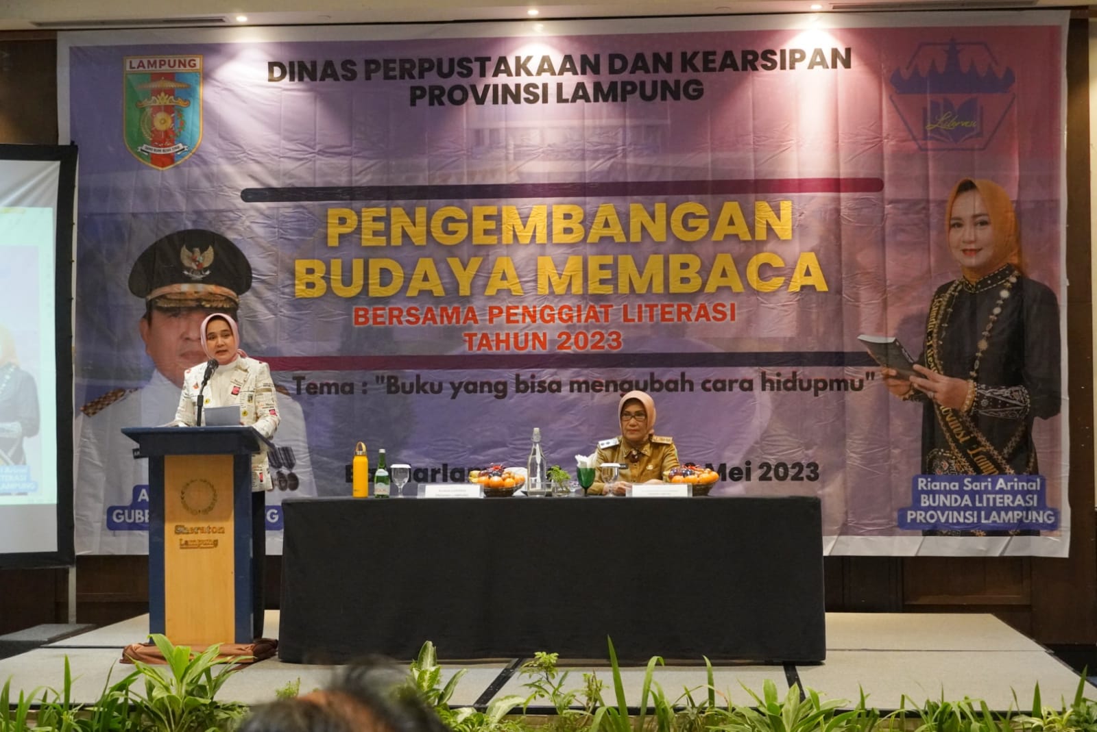 Bunda Literasi Provinsi Lampung Buka Kegiatan Pengembangan Budaya Membaca Bersama Penggiat Literasi se-Provinsi Lampung Tahun 2023