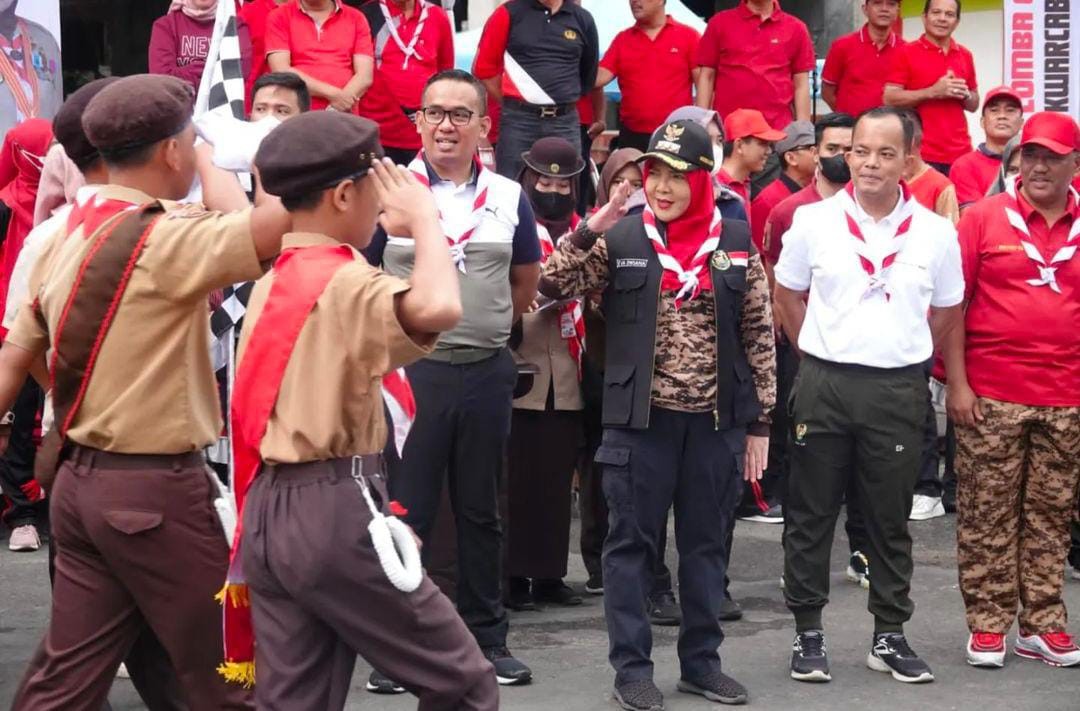 Sambut  HUT ke-341 Kota Bandar Lampung, Ribuan Peserta Antusias Ikuti Lomba Gerak Jalan