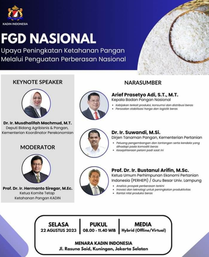 KADIN Taja FGD Peningkatan Ketahanan Pangan Melalui Penguatan Perberasan Nasional