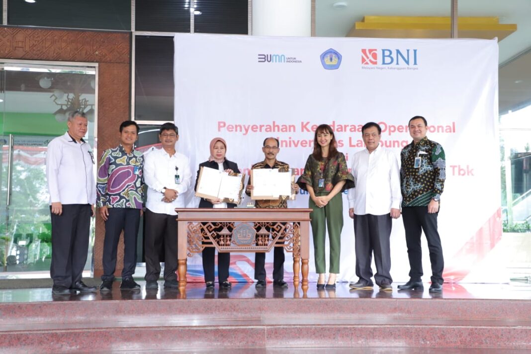 Unila Terima Satu CSR Kendaraan Operasional dari BNI