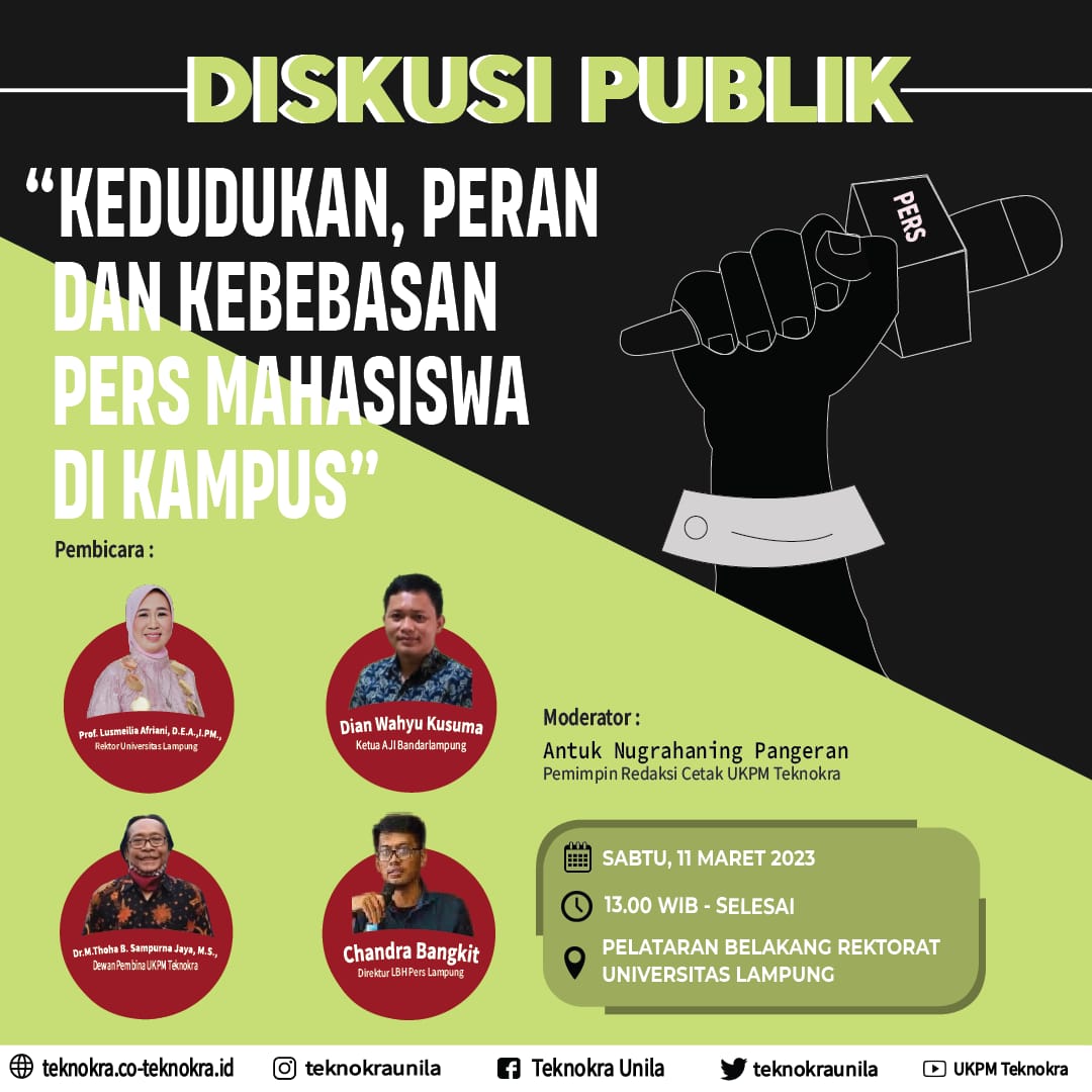 Teknokra Universitas Lampung Akan Gelar Diskusi Publik, Bentuk Penyadaran Posisi Persma