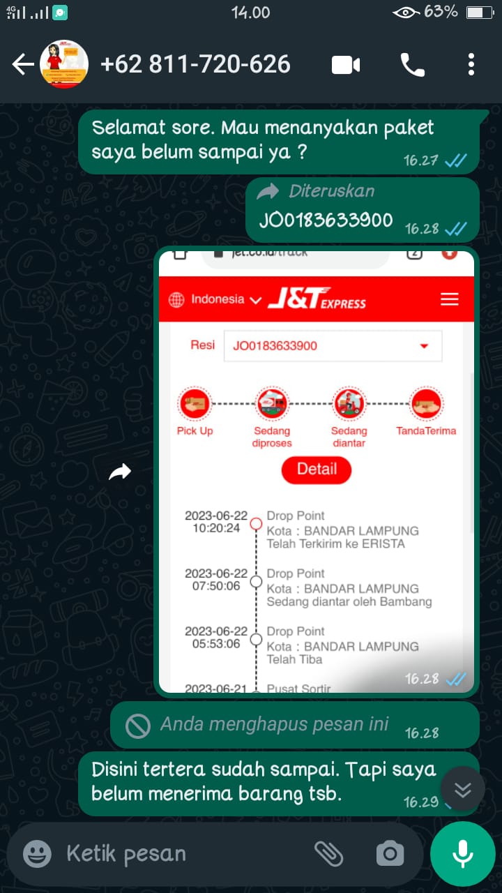 JNT Express yang diduga melakukan unsur Penipuan Baru