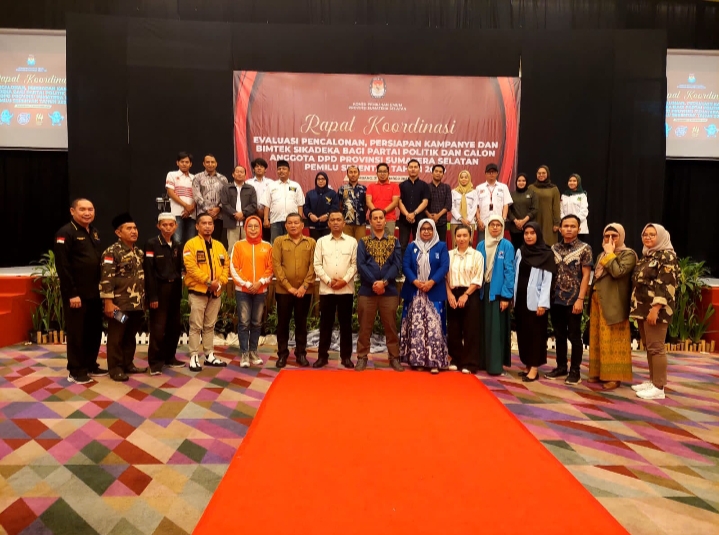 Rapat Koordinasi Evaluasi Pencalonan, Persiapan Kampanye Partai Politik Serta Calon DPD Provinsi Sumsel