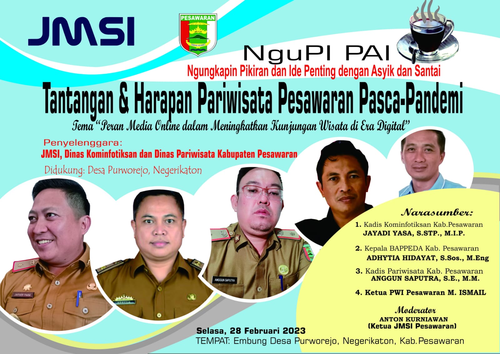 NguPI PAi, JMSI Pesawaran Akan Gelar Diskusi Bareng Diskominfo dan Dinas Pariwisata
