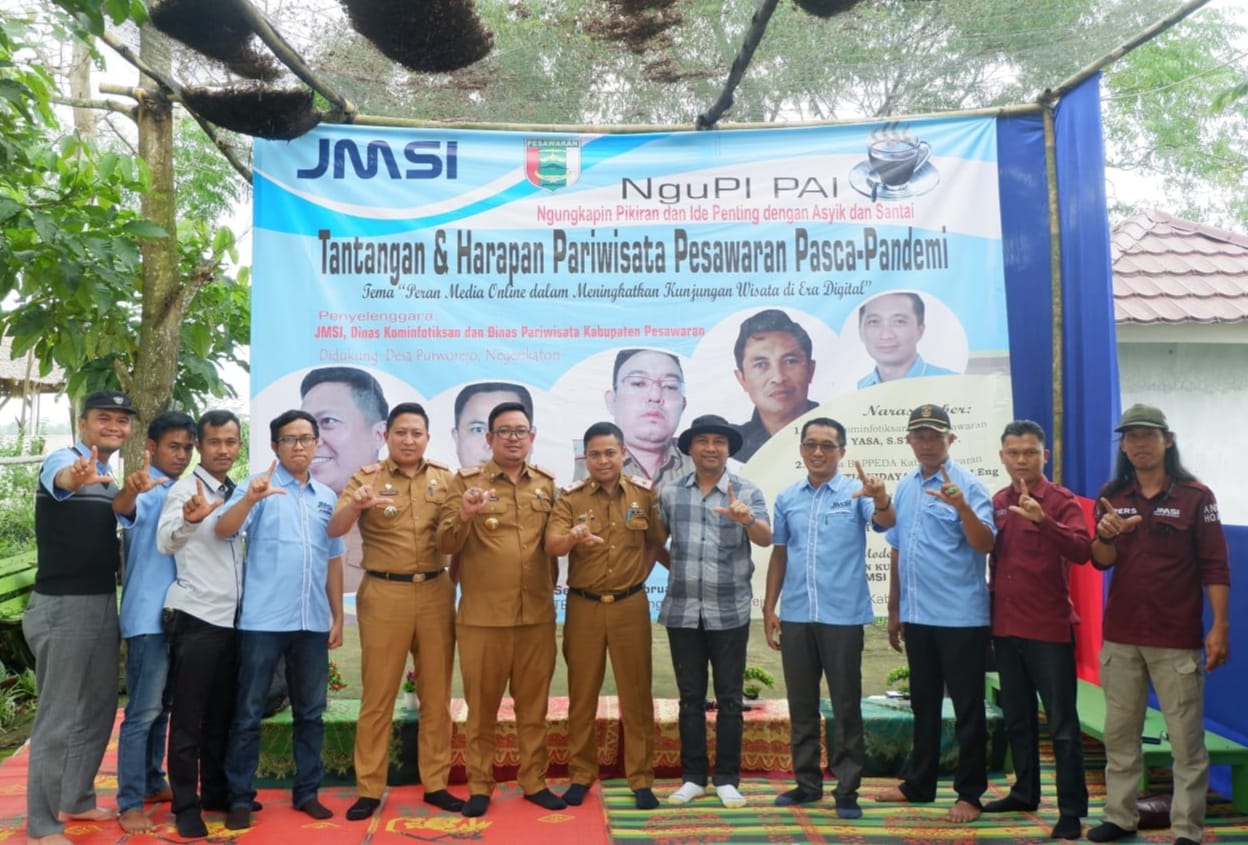 JMSI Pesawaran Ngupi Pai Bersama Tiga Kepala Dinas dan Ketua PWI