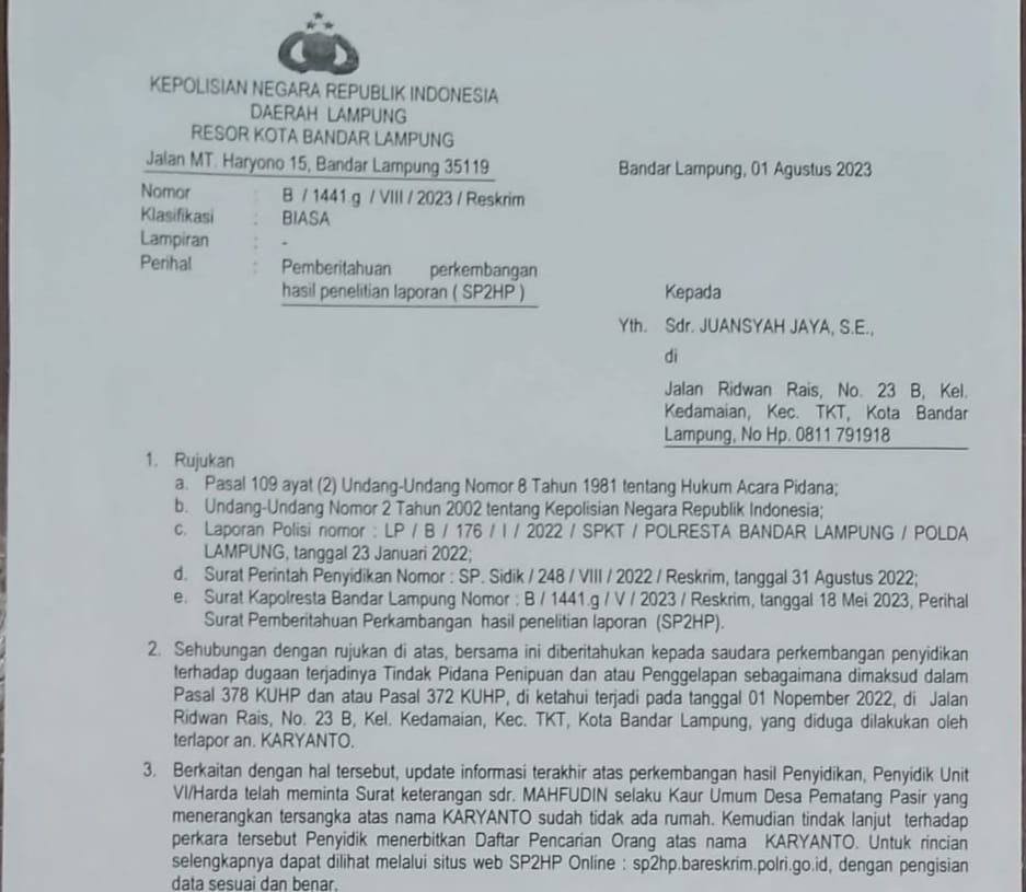 Juansah Pengusaha Asal Kedamaian Menjadi Korban Penipuan