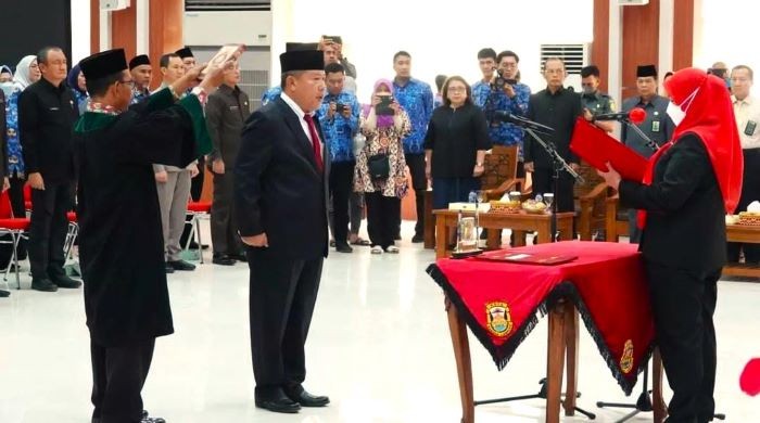 Wali Kota Eva Dwiana Lantik Iwan Gunawan Jadi Sekda Kota Bandar Lampung