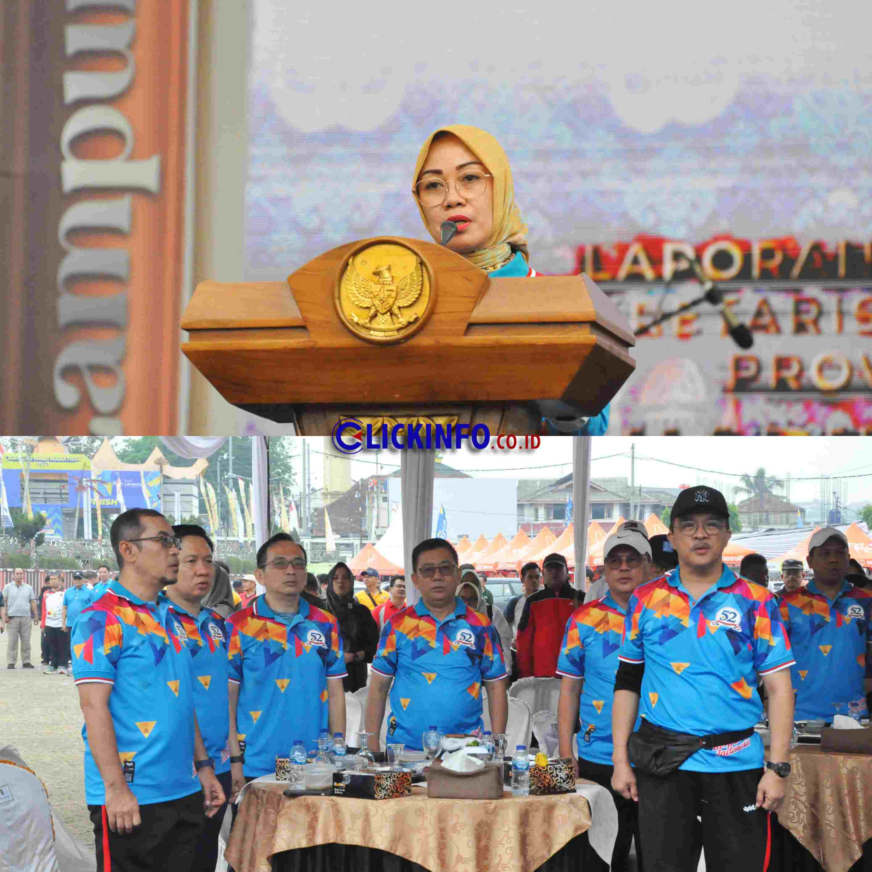 Sekdaprov Lampung Melepas Jalan Sehat,Untuk Memperingati HUT Korpri ke-52 Tingkat Provinsi Lampung