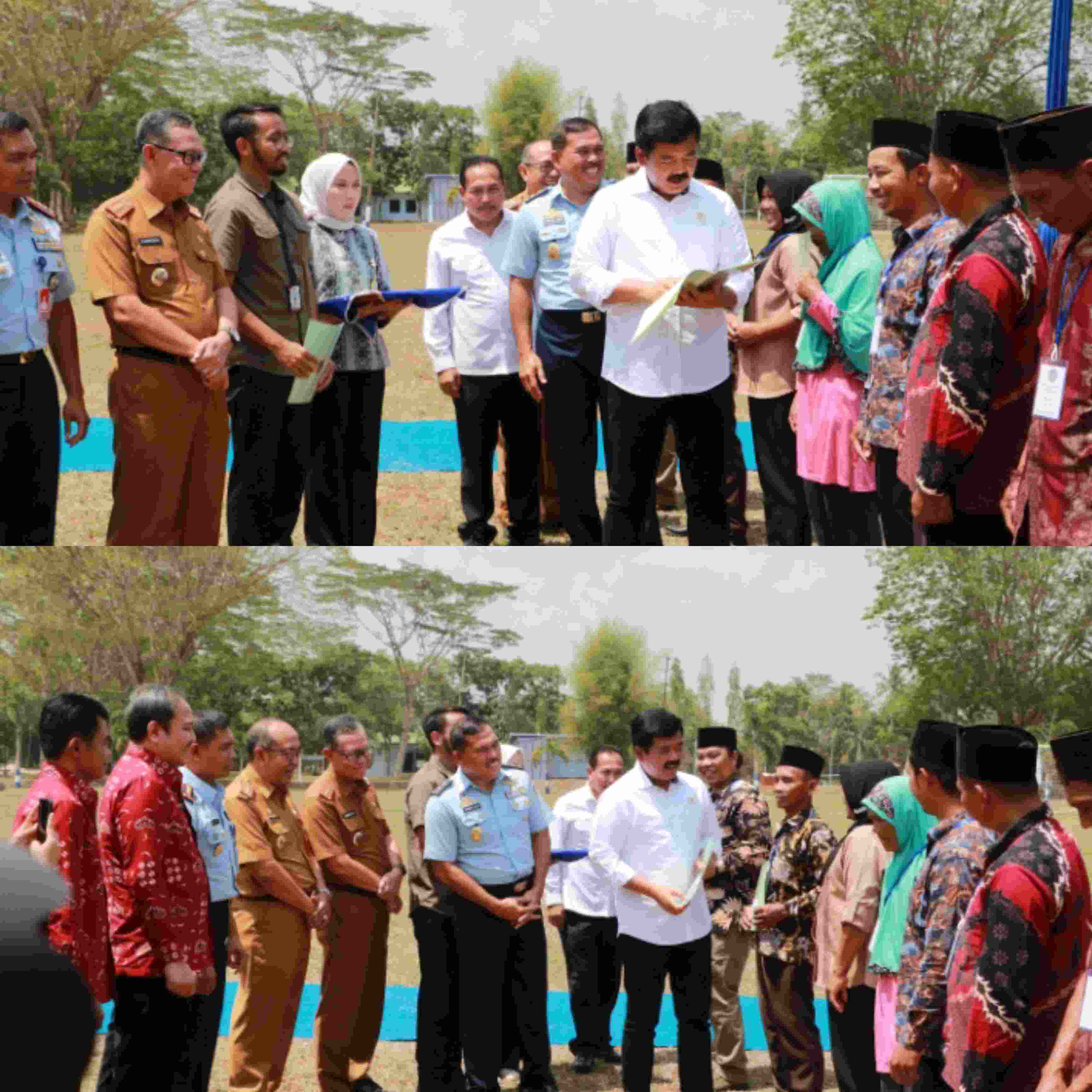 Sekdaprov Hadiri Penyerahan 110 Sertifikat PTSL Oleh Menteri  ATR/BPN Hadi Tjahjanto Kepada  Masyarakat Desa Bumi Agung Marga