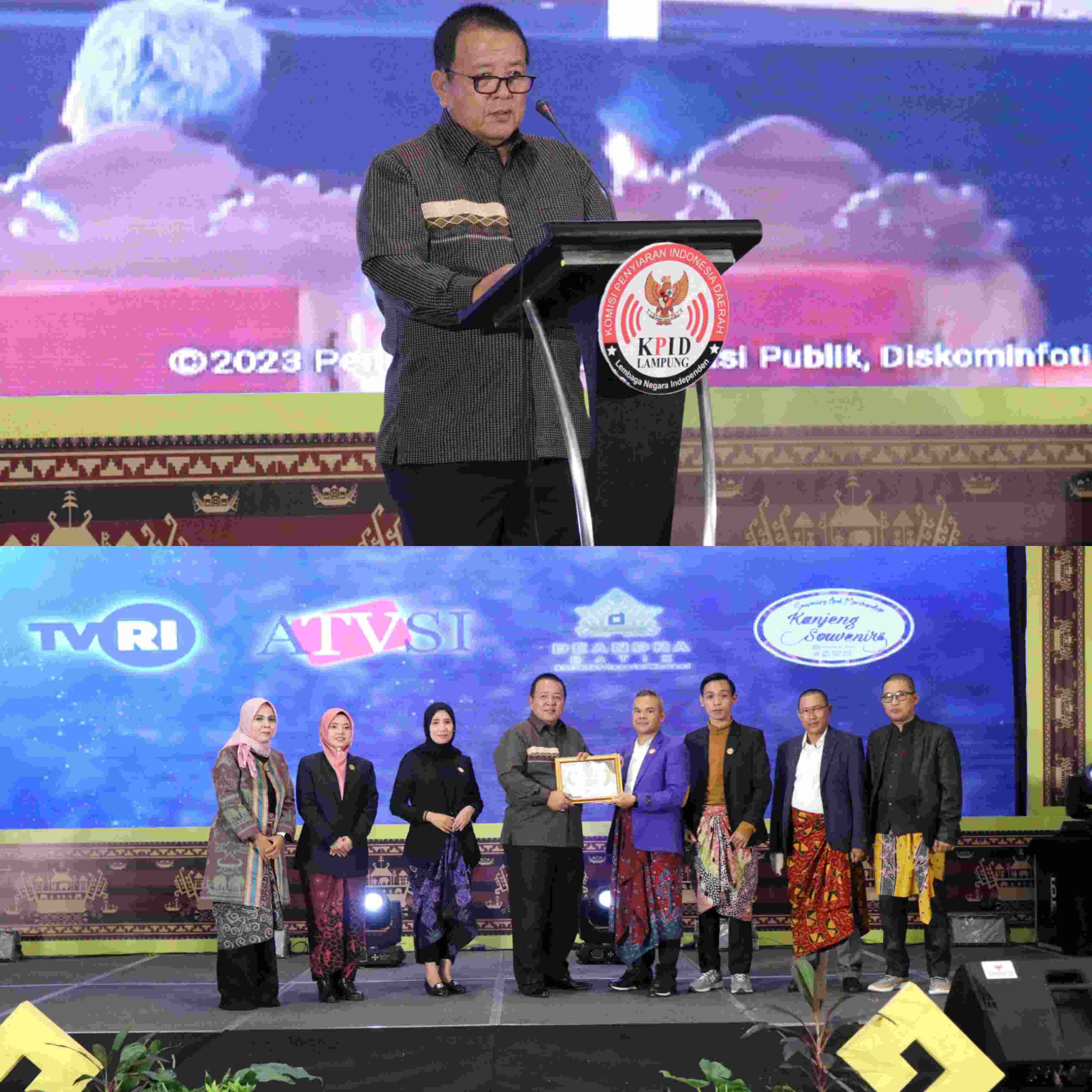 Gubernur Arinal Djunaidi Raih Penghargaan  Kategori Pemerintah Daerah Peduli Penyiaran Dari Komisi Penyiaran Indonesia Daerah Provinsi Lampung