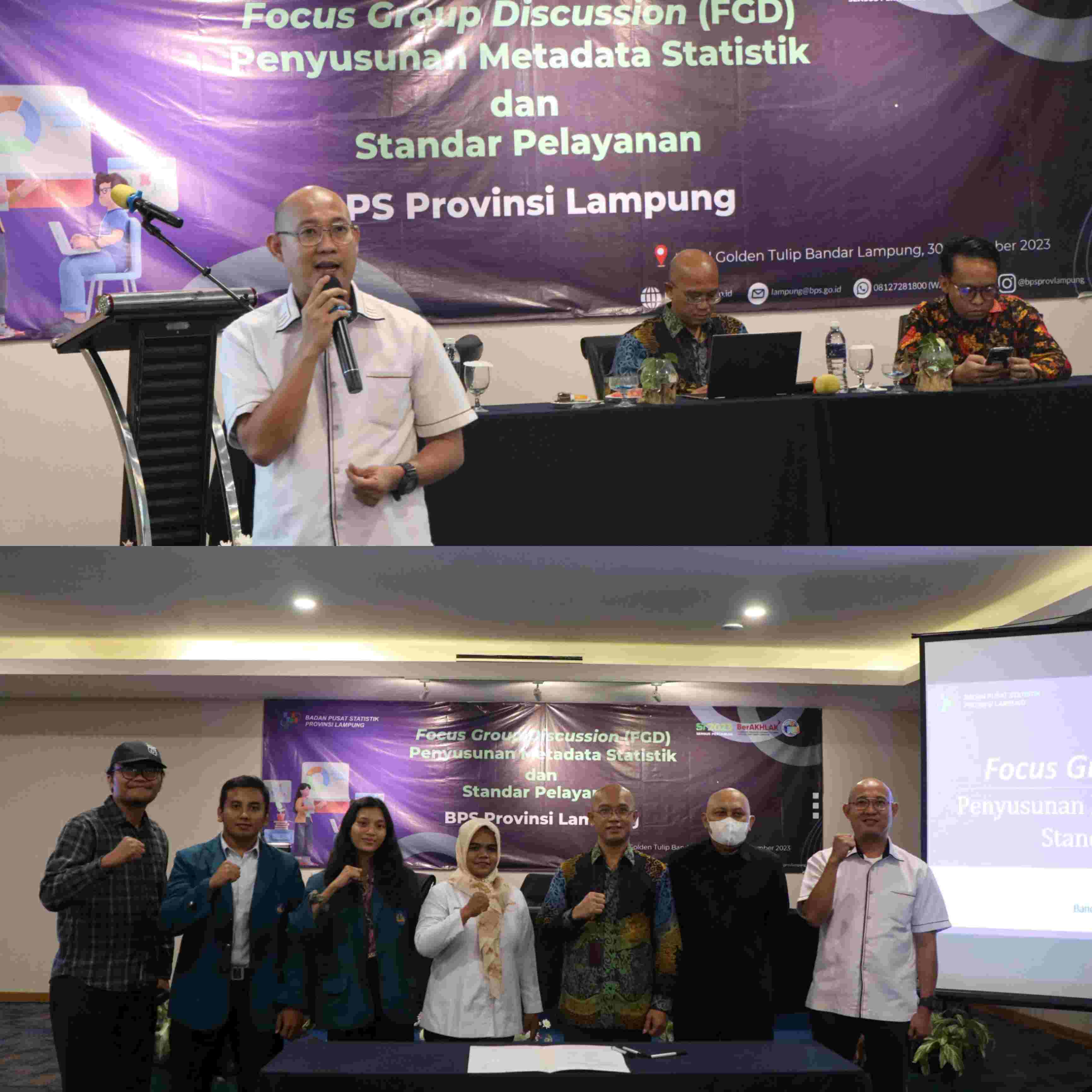 Badan Pusat Statistik Provinsi Lampung Gelar FGD Penyusunan Metadata Statistik Dan Standar Pelayanan