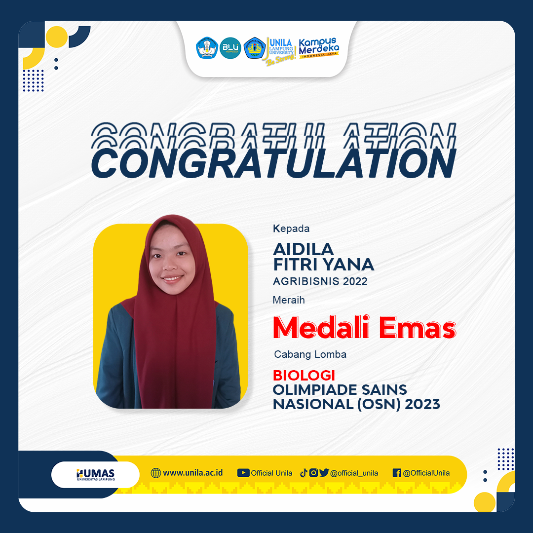 Aidila Fitri Yana, Mahasiswi Unila Peraih Medali Emas di IOS 2023