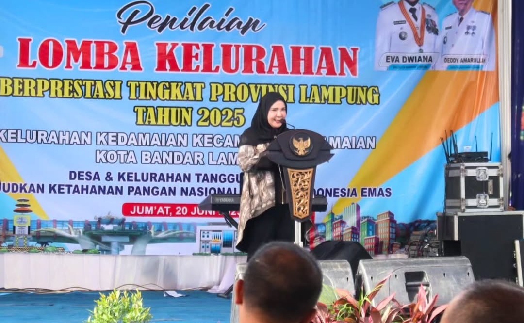 Wali Kota Eva Dwiana Hadiri Penilaian Lomba Kelurahan Berprestasi Tingkat Provinsi Lampung 2025 di Kedamaian