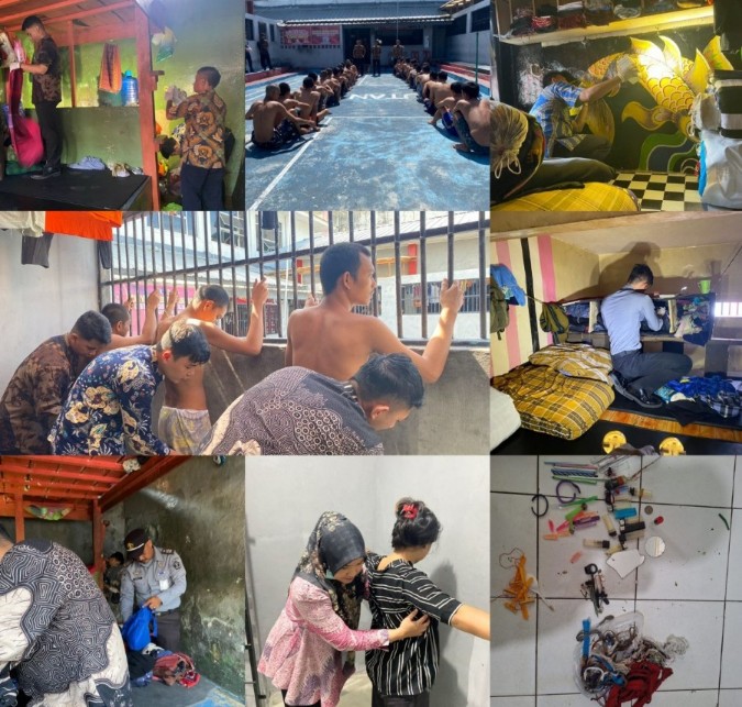 Jaga Ketertiban, Rutan Kelas IIB Krui Gelar Razia Kamar Hunian