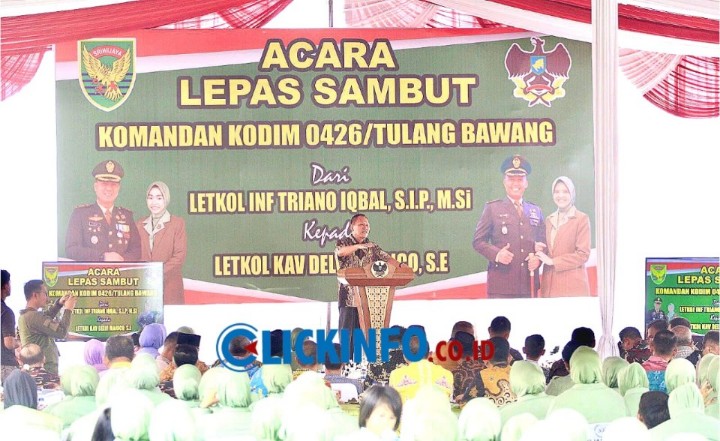Pj. Bupati Tulang Bawang Qudratul Hadiri Pisah Sambut Dandim 0426/TB