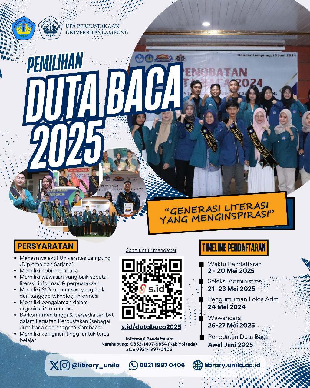 Unila Gelar Pemilihan Duta Baca 2025, Dorong Budaya Literasi di Kampus