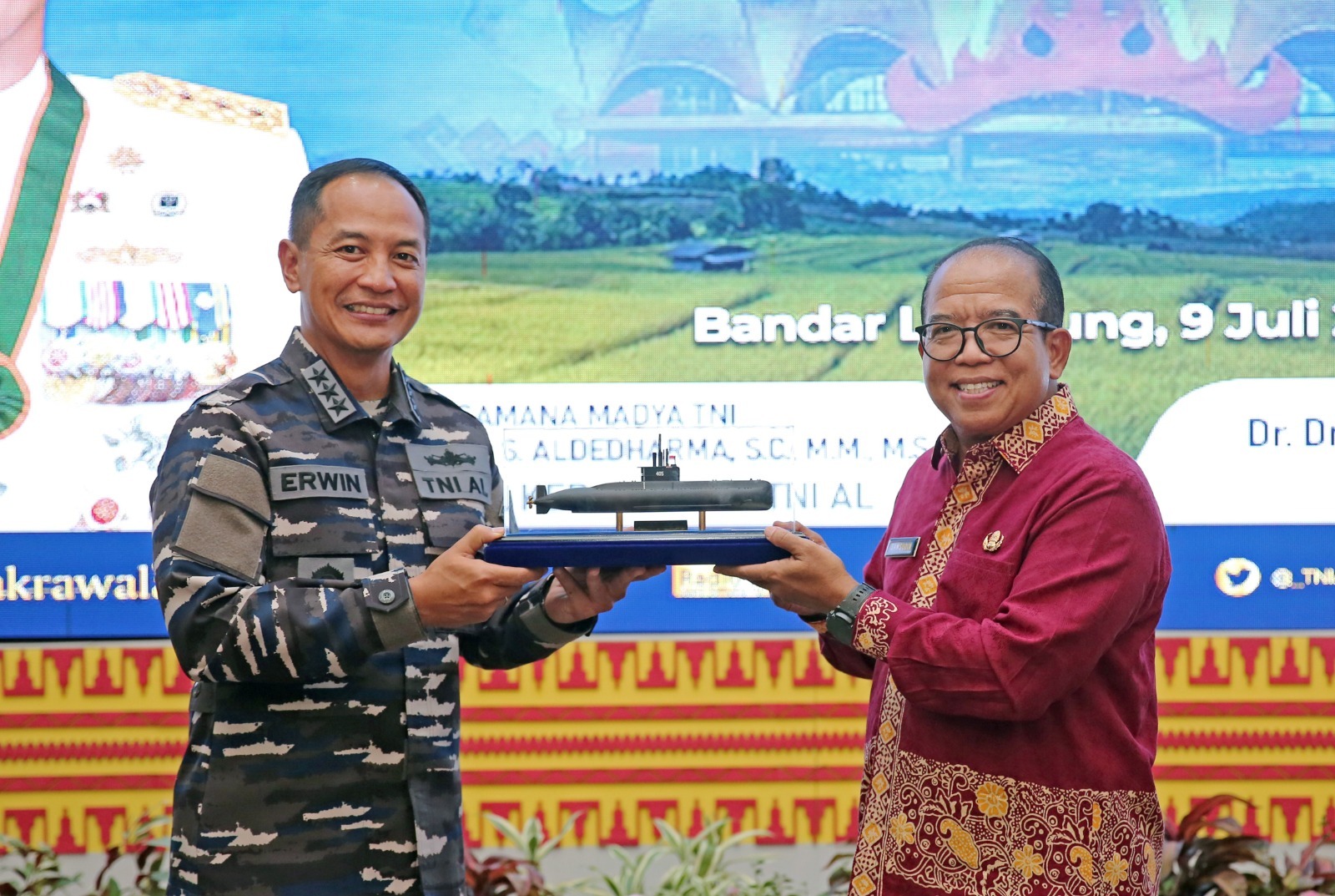 Pj Gubernur Samsudin dan Wakasal TNI AL Sinergi Bangun Lampung