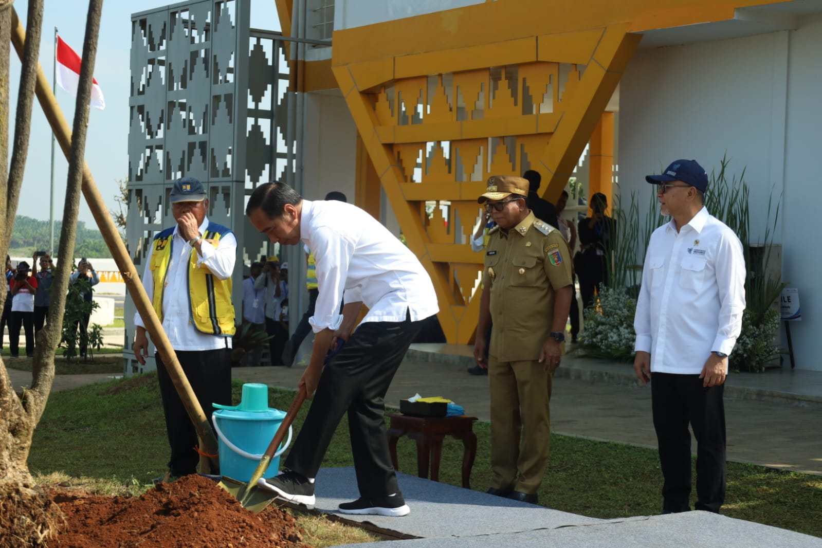 Pj Gubernur Samsudin Dampingi Presiden Resmikan Bendungan Margatiga Lampung Timur