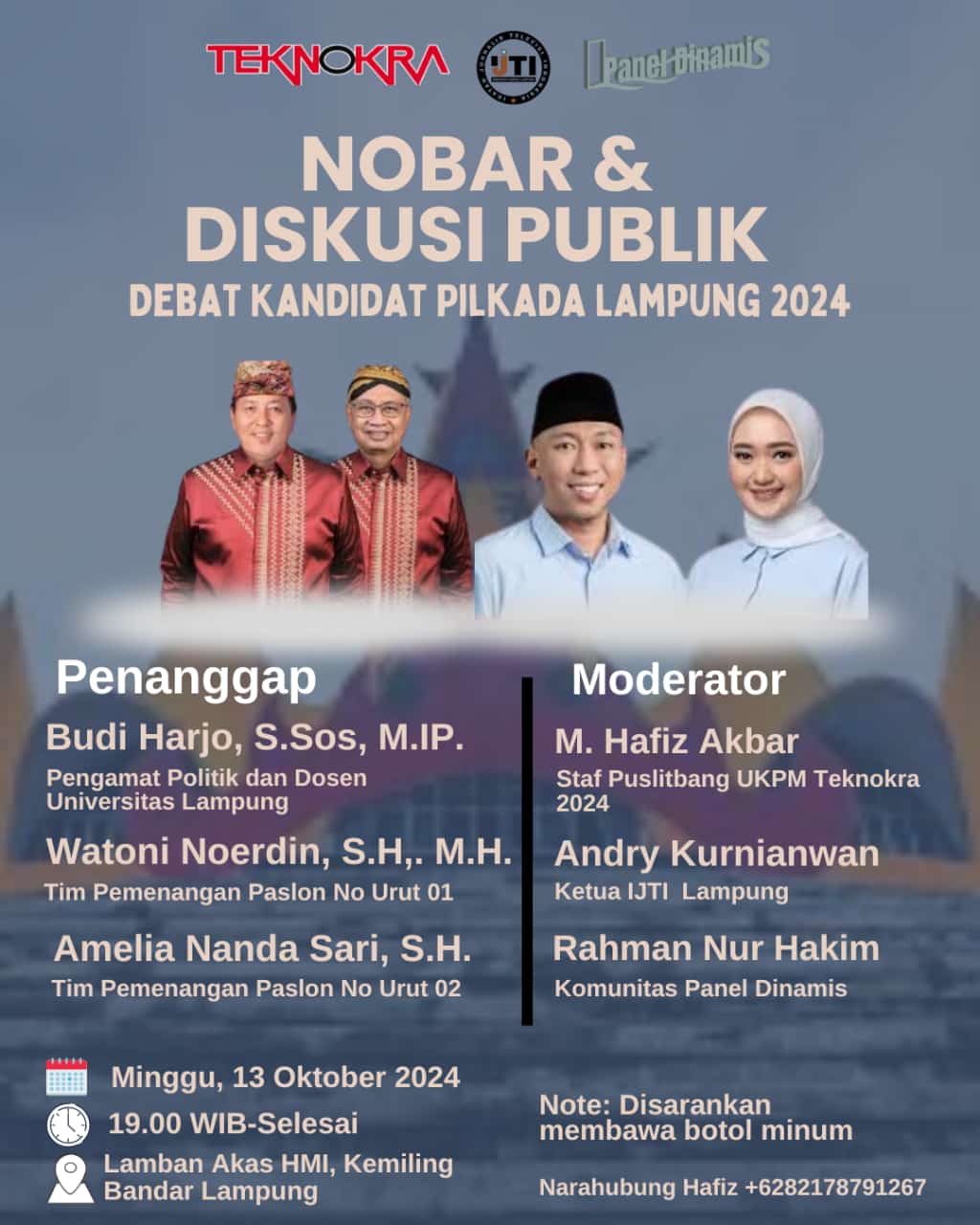 Teknokra Ajak Publik Lampung Cerdas Memilih Lewat Nobar Debat