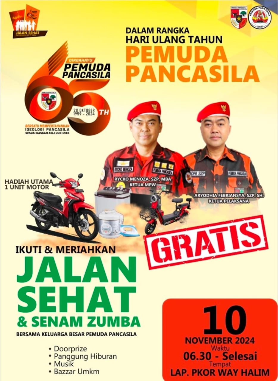 Pemuda Pancasila Lampung Gelar Jalan Sehat Meriah, Ajak Masyarakat Jaga Persatuan