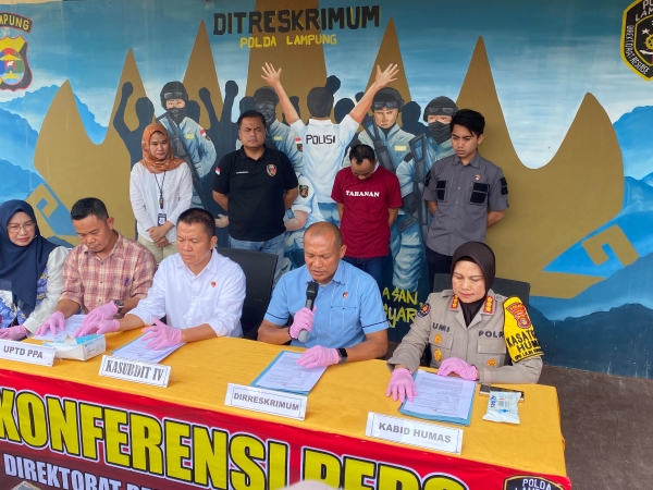 Polda Lampung Tangkap Pelaku Kasus Dugaan Pencabulan Terhadap Anak di Tanjung Pinang