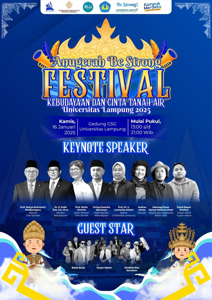 Unila Gelar Anugerah Be Strong: Perayaan Kebudayaan dan Cinta Tanah Air