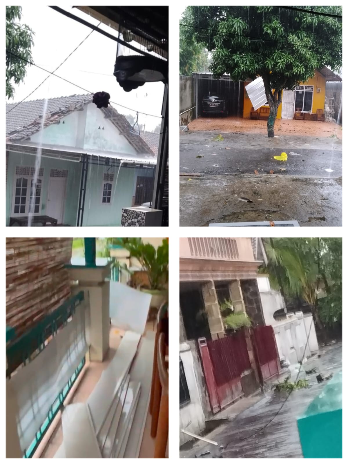 Angin Kencang Landa Bandar Lampung, Puluhan Rumah Rusak dan Kabel Putus