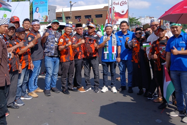 Poros Wartawan Lampung Bersama 30 Ribu Warga Padati Aksi Solidaritas Palestina