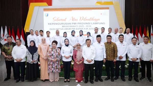 Purnama Wulan Sari Nahkodai PMI Lampung, Dilantik Langsung Jusuf Kalla