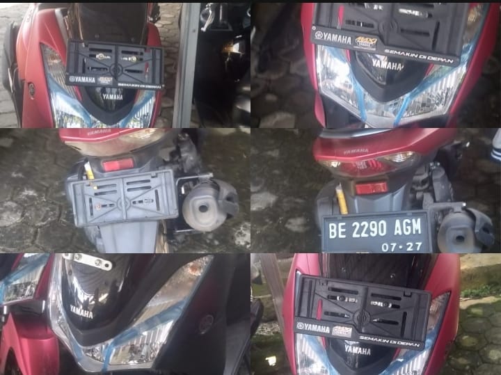 Belasan Motor Dinas Lurah Bandar Lampung Kedapatan Langgar Aturan Pelat Nomor