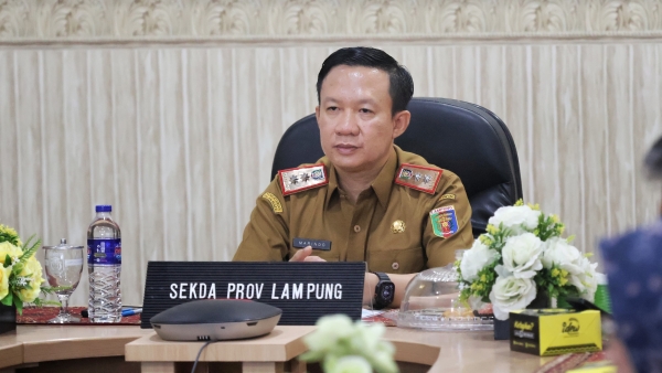 Pertumbuhan Ekonomi Lampung Moncer, Sekdaprov Serius Dengarkan Arahan Mendagri-Bappenas