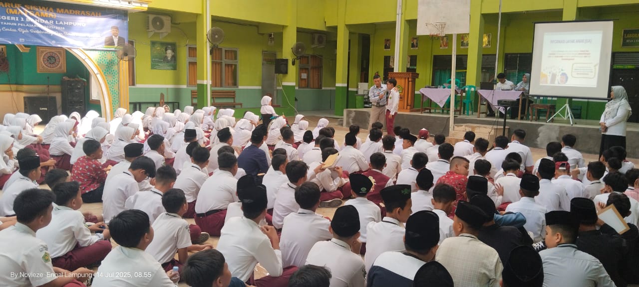 Cegah Bullying dan Pornografi, MTSN 1 Bandar Lampung Berikan Materi Perlindungan Anak dalam Matsama