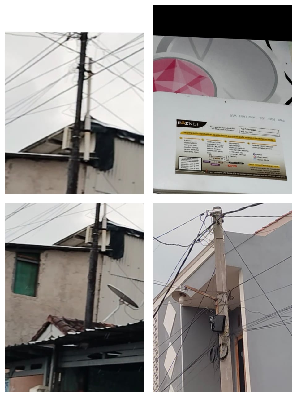 Warga Tanjung Agung Protes, Faznet Pasang Kabel Seenaknya di Tiang Listrik