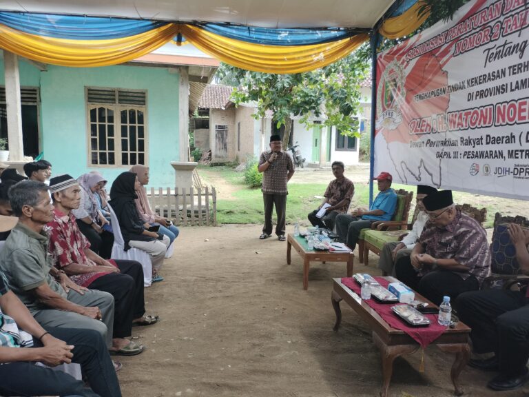Anggota DPRD Lampung Watoni Noerdin Sosialisasi Perda Nomor 2 Tahun 2021 Di Padang Cermin