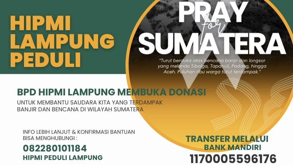 HIPMI Lampung Buka Donasi untuk Korban Banjir di Sibolga hingga Aceh