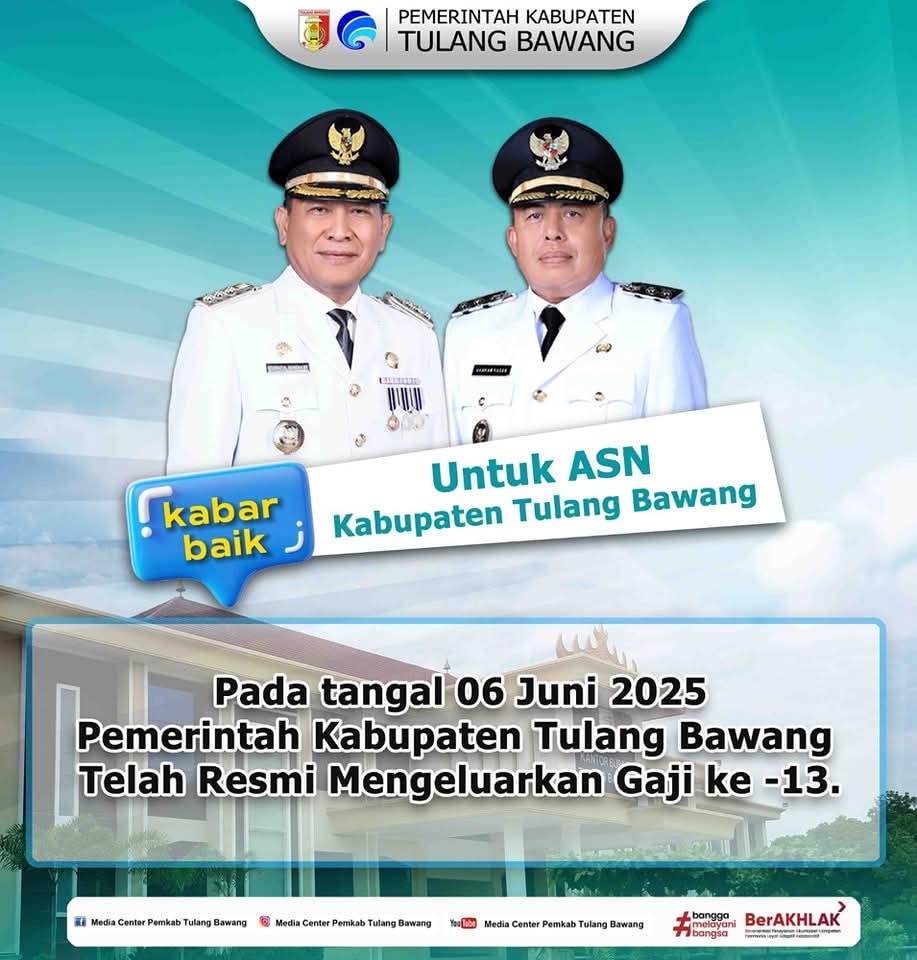 Pemkab Tulang Bawang Cairkan Gaji ke-13 bagi ASN