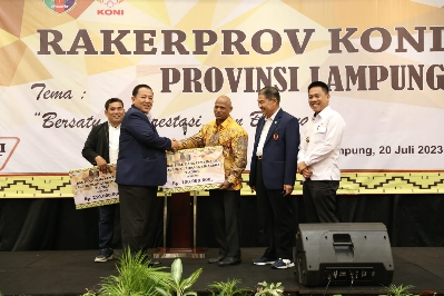 Gubernur Arinal Buka Rakerprov KONI Lampung, Buka Peluang Sahkan Cabor Baru: Selancar Ombak, Beladiri Campuran dan Korfball