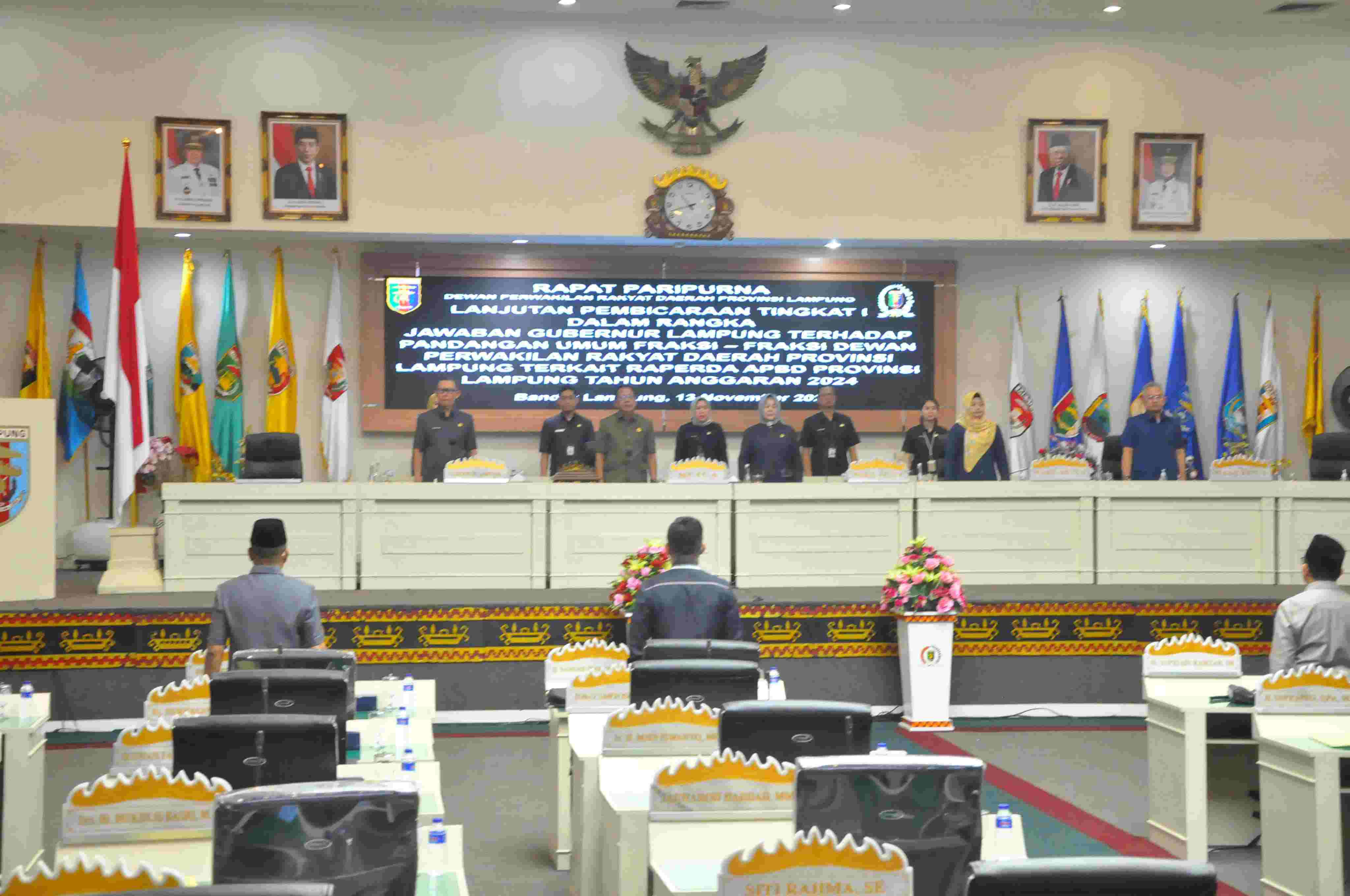 Gubernur Lampung Sampaikan Jawabannya Terkait Raperda APBD Lampung Tahun 2024