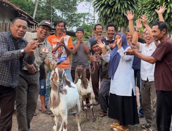 Berikan Babon Kambing, Angota DPRD Lampung Yusnadi Dorong Pemberdayaan Ekonomi Masyarakat