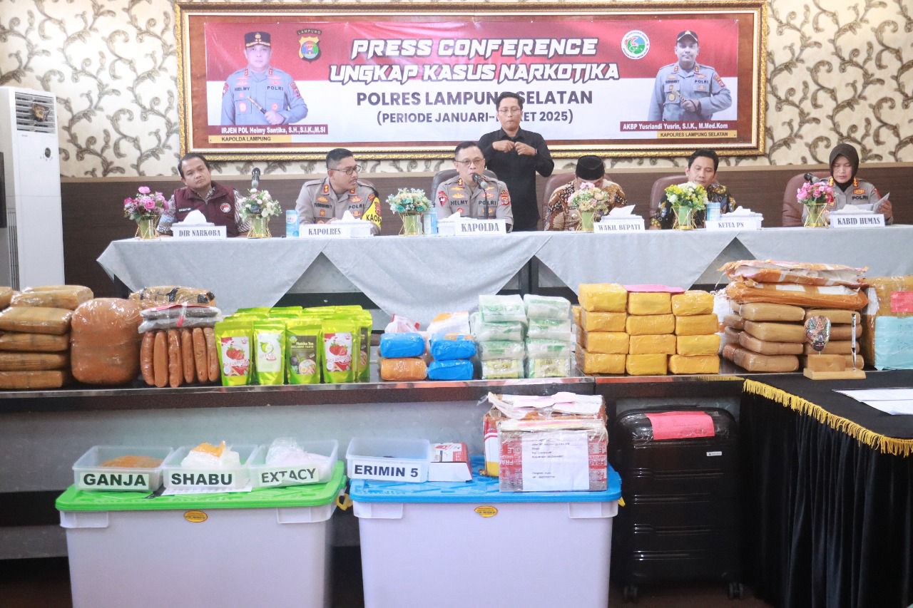 Polres Lampung Selatan Tangkap Kurir Sabu 21 Kg Jaringan Fredy Pratama