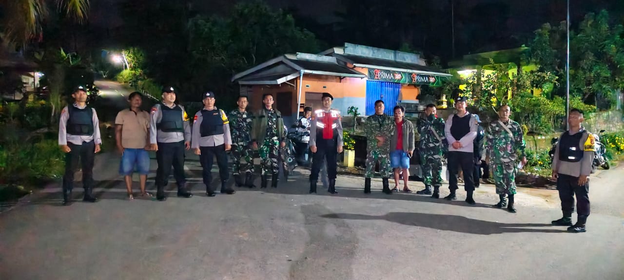 Tingkatkan Keamanan dan Ketertiban Masyarakat, Kodim 0424 Tanggamus Bersama Polsek Sumberejo Gelar Patroli Gabungan