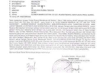 Oknum DPRD Banyuasin Berinisial AR Terjerat Kasus 263 dan 385, Pelapor Keluhkan Intervensi Pihak Lain