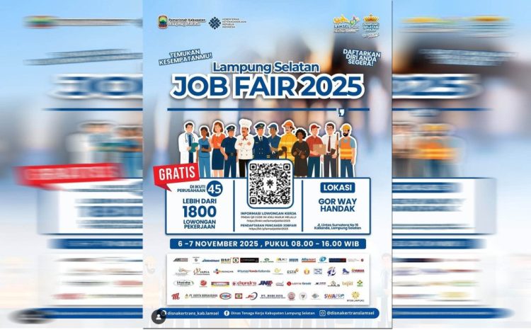 Buka 1.800 Lowongan, Pemkab Lampung Selatan Gelar Job Fair 2025 di GOR Way Handak