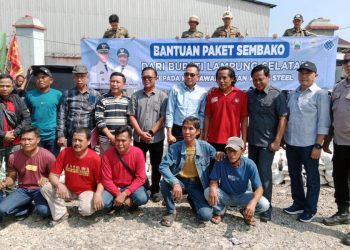 Bupati Lampung Selatan Salurkan Bantuan 336 Paket Sembako Untuk Karyawan PT San Xiong Steel Indonesia