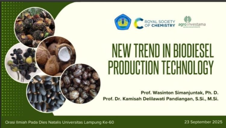 Prof. Wasinton Soroti Tren Baru Teknologi Produksi Biodiesel dalam Orasi Ilmiah Dies Natalis ke-60 Unila