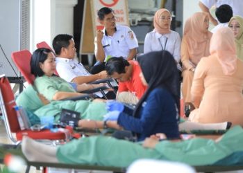 Bupati Tulang Bawang Hadiri Giat Kemanusiaan Donor Darah Persit Kartika Chandra Kirana