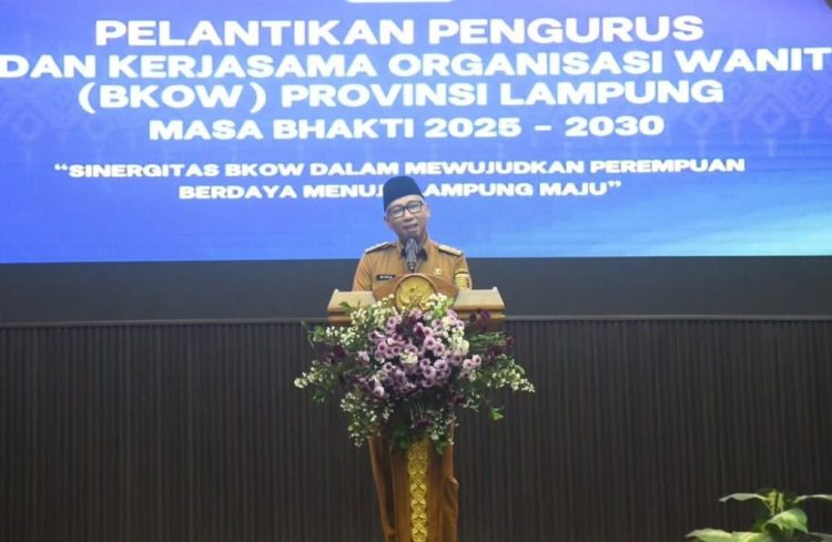 Lantik Pengurus BKOW 2025–2030, Gubernur Lampung Perkuat Sinergi Organisasi Wanita