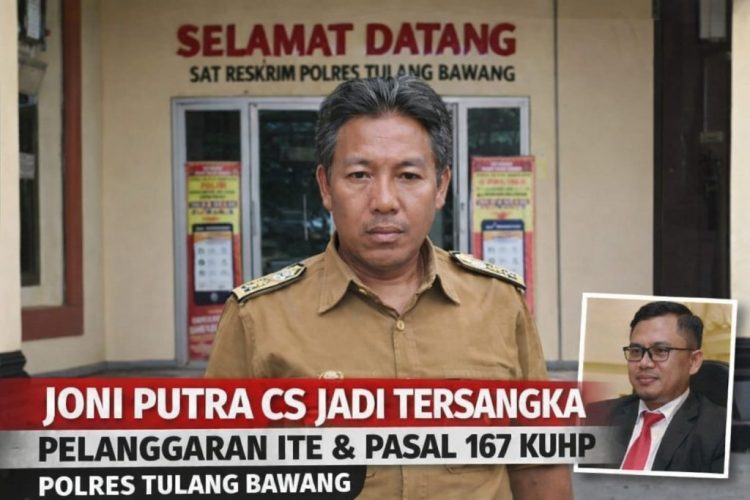 Kasus Masuk Rumah Tanpa Izin, Joni Putra Resmi Jadi Tersangka di Polres Tulang Bawang