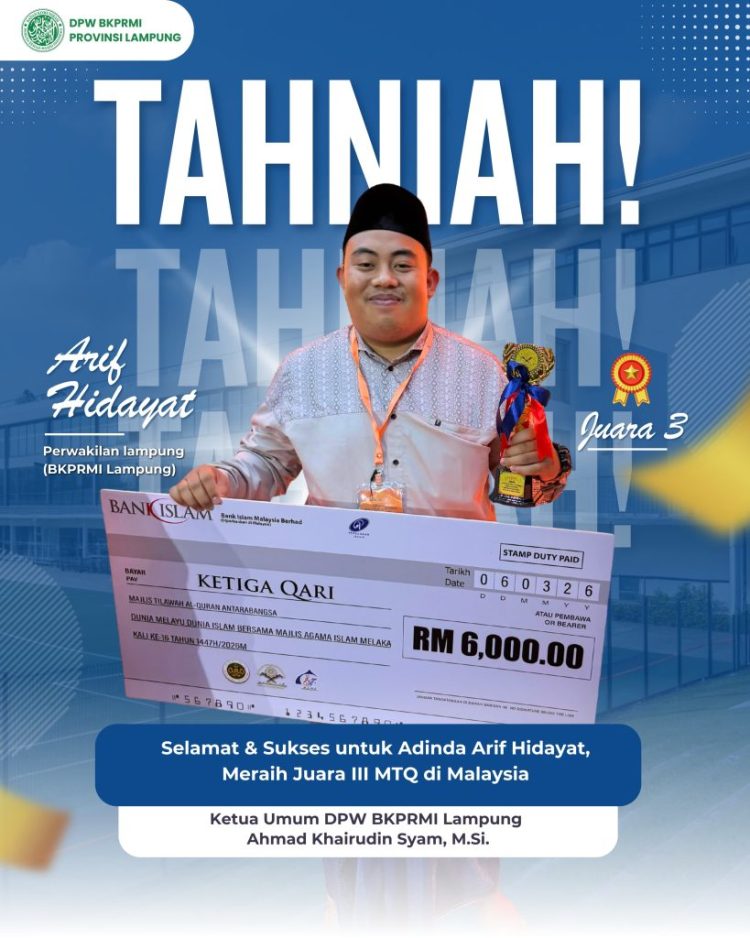 Prestasi Mendunia, Perwakilan BKPRMI Lampung Buktikan Kualitas Qari Indonesia di Malaysia